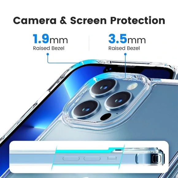 iPhone 13 Pro Slim Clear Case - Military Grade Protective Bumper - Not Yellowing - Picture 4 of 8